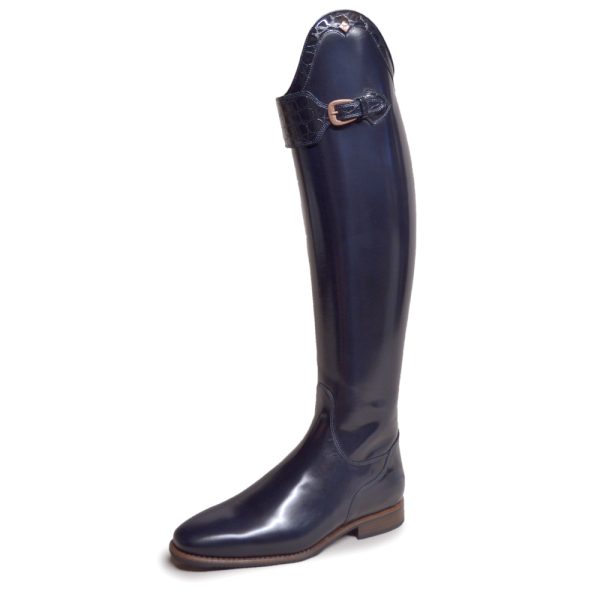 DeNiro Bellini Dressage Brushed Blue Lucido Blue Rondine + Top Strap