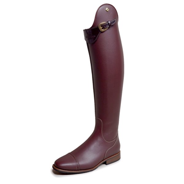 DeNiro Bellini Dressage Vitello Musto + Brushed Bordo Curved top strap