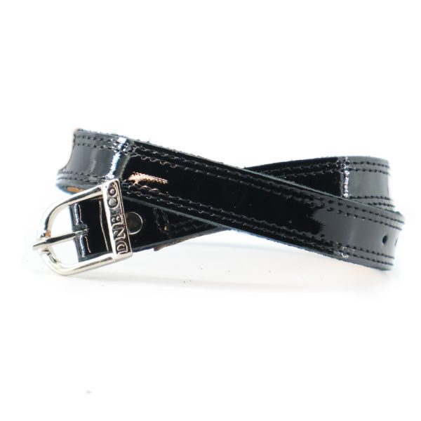 Black Patent Spur Straps